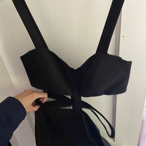 Black evening gown with cut outs